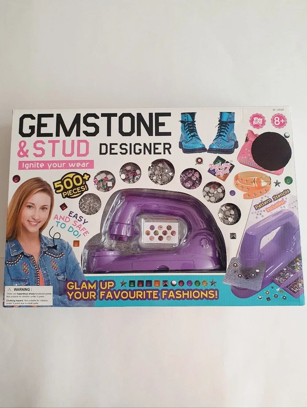 Gemstone & Stud Designer Kids' Craft Kit 500+ Pieces Purple